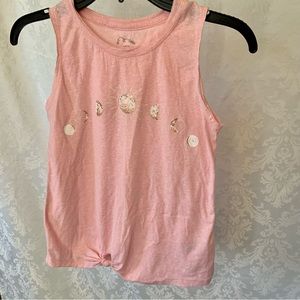 Girls Moon Phases Soft Coral pink tank top SZ (L-10/12) by Art-Class